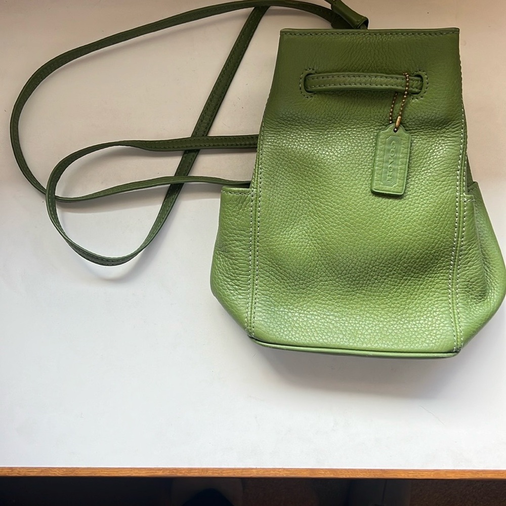 Coach Green Leather Backpack